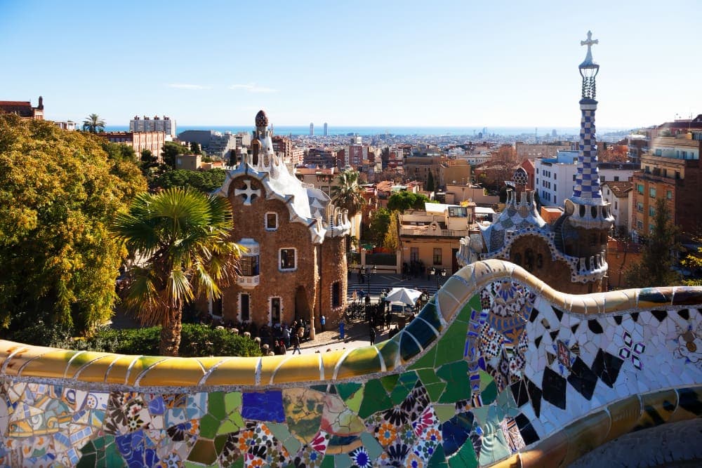 Panoramautsikt över Barcelona från Parc Güell